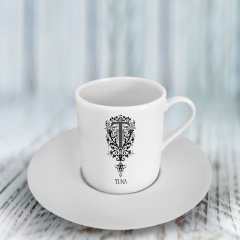 Kişiye Özel T Harfli Türk Kahvesi Fincanı (Model 1)