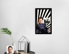 Kişiye Özel Godfather Baba Karikatürlü Dekoratif Ahşap Siyah Çerçeveli Tablo-20