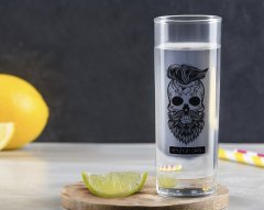 Kişiye Özel Renkli Baskılı Erkek Kurukafa Tasarımlı Vodka Bardağı-2