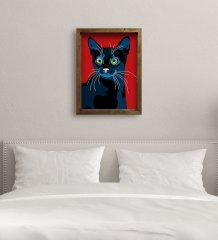 BK Gift Yatak Odası Konseptli Doğal Masif Ahşap Çerçeveli Tablo-98