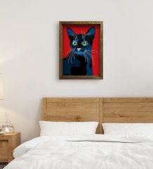 BK Gift Yatak Odası Konseptli Doğal Masif Ahşap Çerçeveli Tablo-98