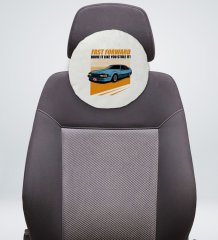 BK Gift Fast Forward Tasarımlı Yuvarlak Araç Koltuk Yastığı-1