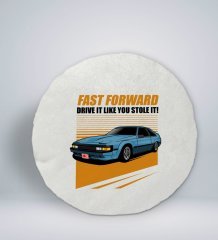 BK Gift Fast Forward Tasarımlı Yuvarlak Araç Koltuk Yastığı-1