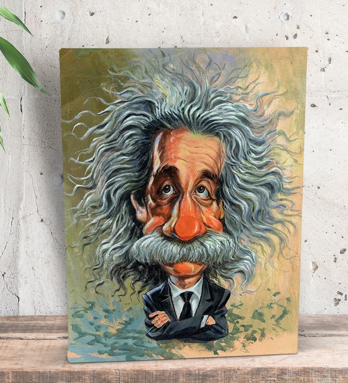 BK Gift Albert Einstein Tasarımlı Dekoratif Mini Kanvas Tablo 15x20cm-1