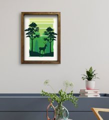 BK Gift Otel Odası Konseptli Doğal Masif Ahşap Çerçeveli Tablo 30x40cm-19