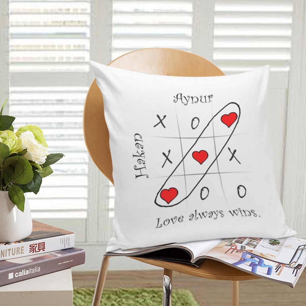 Kişiye Özel Beyaz Yastık Kılıfı (Sevgililer Günü Temalı-10)