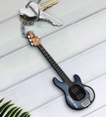 Kişiye Özel İsimli Bas Gitar Enstrüman Ahşap Anahtarlık-2