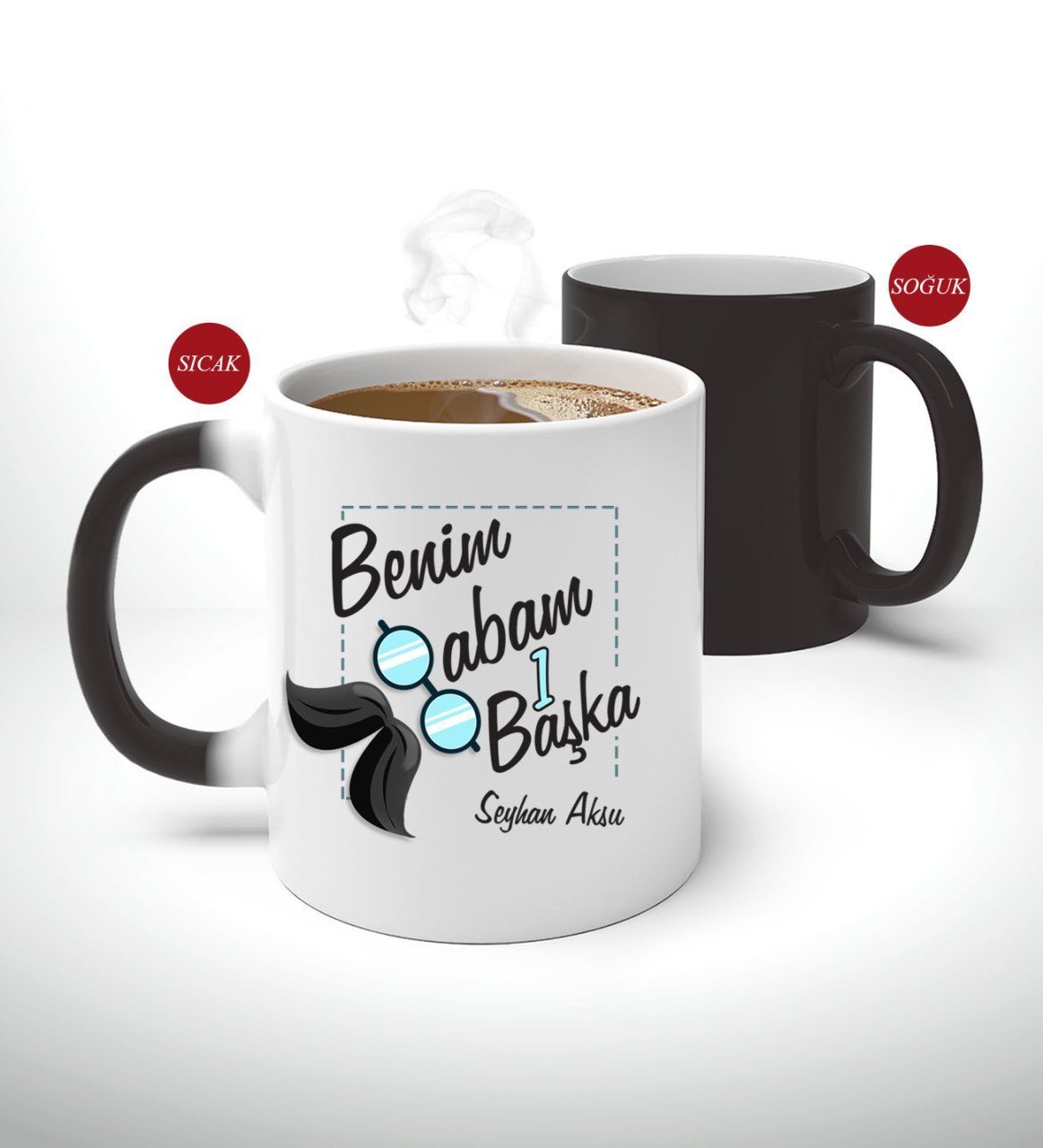Kişiye Özel Babalar Günü Hediyesi Benim Babam 1 Başka Tasarımlı Sihirli Kupa Bardak-1