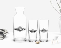 Kişiye Özel Renkli Baskılı İsimli İkili Rakı Bardağı ve Karaf Hediye Seti-32