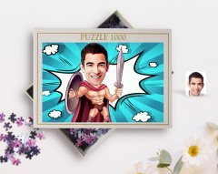 Kişiye Özel Spartalı Karikatürlü 1000 Parça Profesyonel Puzzle-1