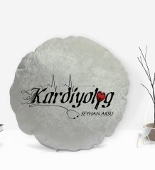 Kişiye Özel İsimli Kardiolog Tasarımlı Dekoratif Kırlent Yastık-1