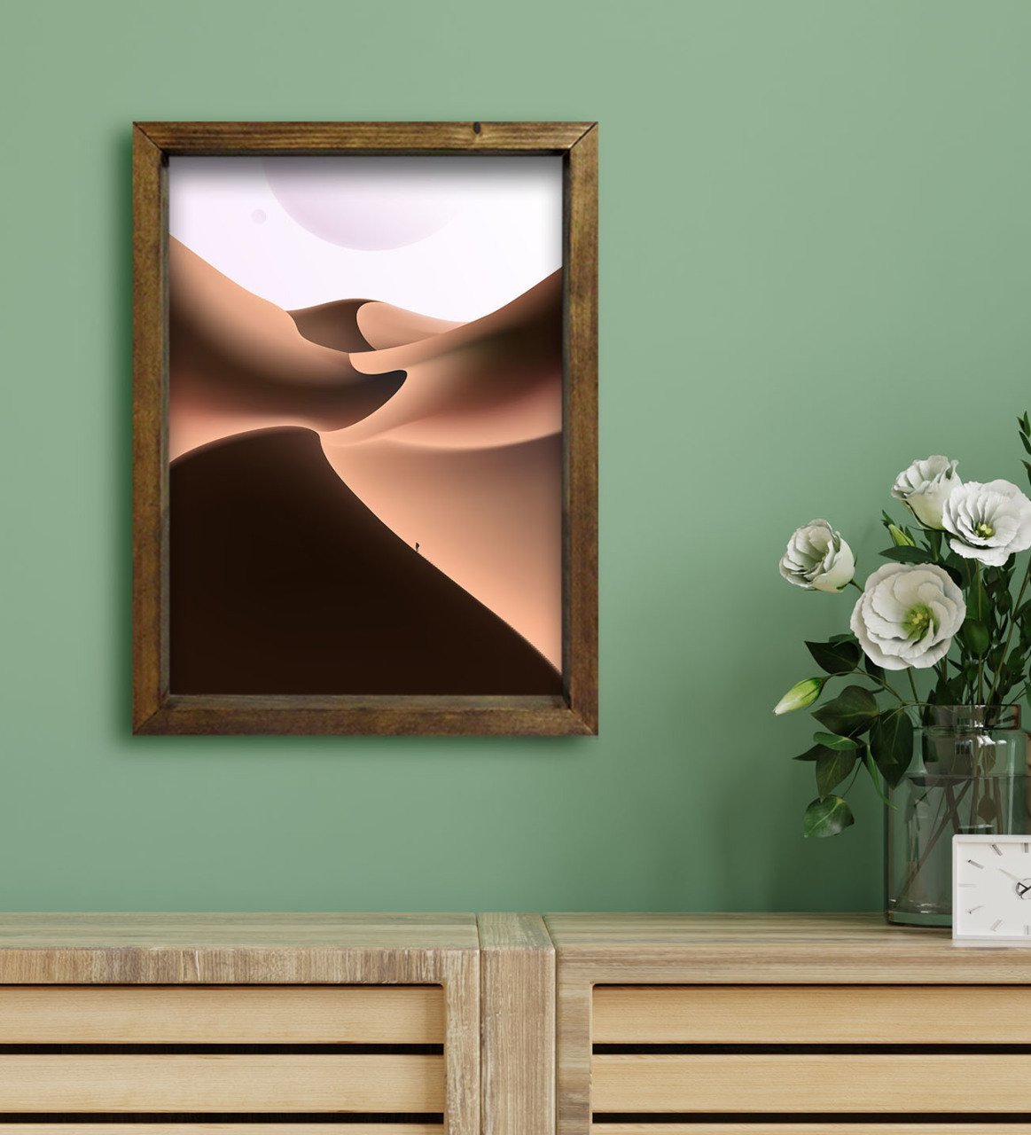 BK Gift Otel Odası Konseptli Doğal Masif Ahşap Çerçeveli Tablo 30x40cm-18