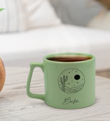 BK Gift Kişiye Özel İsimli Pastel Yeşil Middle Kupa Bardak, Arkadaşa Hediye, Ev Hediyesi, Doğum Günü Hediyesi, Ofis Hediyesi-5