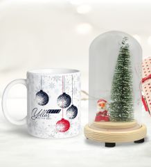 BK Gift Kişiye Özel Yılbaşı Temalı Işıklı Fanus Biblo ve Kupa Hediye Seti-7