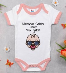 BK Kids Kişiye Özel Pembe Bebek Body Zıbın - Model 103