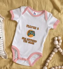 BK Kids Player 3 Tasarımlı Pembe Bebek Body Zıbın-1