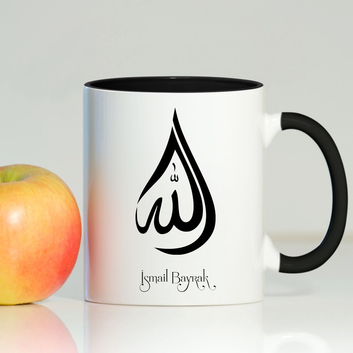 Kişiye Özel Allah Yazılı Siyah Kupa Bardak - 001