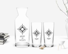 Kişiye Özel Renkli Baskılı İsimli İkili Rakı Bardağı ve Karaf Hediye Seti-31