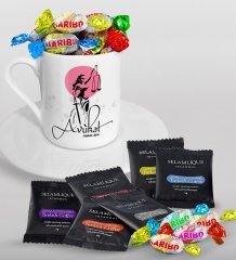Kişiye Özel Avukat Türk Kahvesi Fincanı Selamlique Karışık Türk Kahvesi ve Haribo Şeker Hediye Seti-10