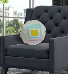 Kişiye Özel İsimli Tarihli Doğum Günü Tasarımlı Yuvarlak Dekoratif Kırlent Yastık-6