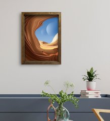 BK Gift Otel Odası Konseptli Doğal Masif Ahşap Çerçeveli Tablo 30x40cm-17