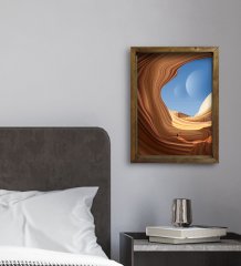 BK Gift Otel Odası Konseptli Doğal Masif Ahşap Çerçeveli Tablo 30x40cm-17