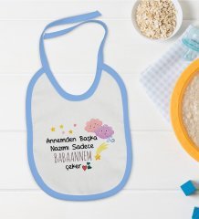 BK Kids Babaannem Tasarımlı Mavi Bebek Mama Önlüğü