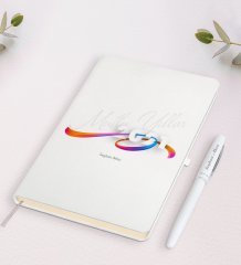 Kişiye Özel 2023 Mutlu Yıllar Beyaz Defter ve Kalem Hediye Seti-4