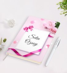 Kişiye Özel İsimli Çerçeveli Defter Kalem Seti-24