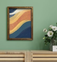 BK Gift Otel Odası Konseptli Doğal Masif Ahşap Çerçeveli Tablo 30x40cm-16