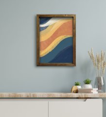 BK Gift Otel Odası Konseptli Doğal Masif Ahşap Çerçeveli Tablo 30x40cm-16