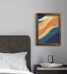 BK Gift Otel Odası Konseptli Doğal Masif Ahşap Çerçeveli Tablo 30x40cm-16