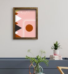 BK Gift Otel Odası Konseptli Doğal Masif Ahşap Çerçeveli Tablo 45x65cm-67