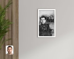 Kişiye Özel Godfather Baba Karikatürlü Dekoratif Ahşap Beyaz Çerçeveli Tablo-22