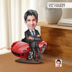 BK Gift Kişiye Özel Boss Baba Karikatürlü Büyük Boy Ahşap Biblo-3 Arkadaşa Hediye , Sevgiliye Hediye, Kişiye Özel Biblolar