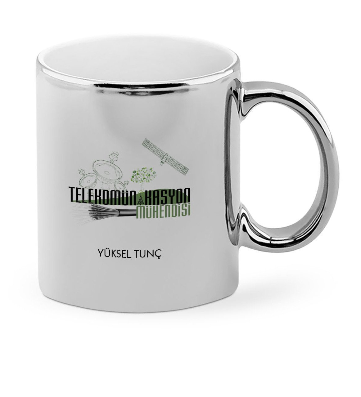 Kişiye Özel Mesleki Telekomünikasyon Mühendisi Krom Kupa Bardak - 1