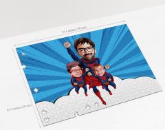 BK Gift Kişiye Özel Aile Tasarımlı 1000 Parça Profesyonel Puzzle, 3'lü  Portre, Aileye Hediye Puzzle-22