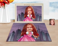 Kişiye Özel Prenses Karikatürlü 1000 Parça Profesyonel Puzzle-2