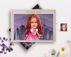 Kişiye Özel Prenses Karikatürlü 1000 Parça Profesyonel Puzzle-2