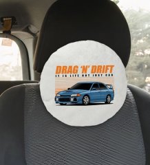 BK Gift Drag N Drift Tasarımlı Yuvarlak Araç Koltuk Yastığı-1