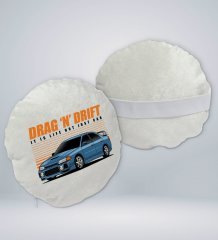 BK Gift Drag N Drift Tasarımlı Yuvarlak Araç Koltuk Yastığı-1