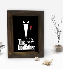 BK Gift Baba Godfather Tasarımlı Dekoratif Doğal Masif Ahşap Çerçeve 15x20cm-25