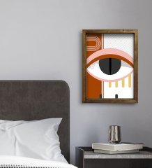 BK Gift Otel Odası Konseptli Doğal Masif Ahşap Çerçeveli Tablo 45x65cm-66