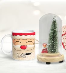 BK Gift Kişiye Özel Yılbaşı Temalı Işıklı Fanus Biblo ve Kupa Hediye Seti-4