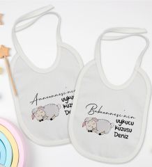 BK Kids Kişiye Özel Anneanne ve Babaanne Tasarımlı 2’li Beyaz Mama Önlüğü-2