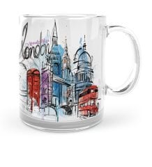 Kişiye Özel London Tasarımlı Cam Kupa Bardak - 4
