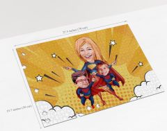 BK Gift Kişiye Özel Aile Tasarımlı 1000 Parça Profesyonel Puzzle, 3'lü  Portre, Aileye Hediye Puzzle-21
