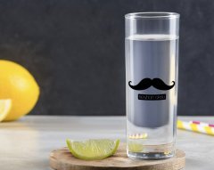 Kişiye Özel Renkli Baskılı Bıyık Tasarımlı Vodka Bardağı-2