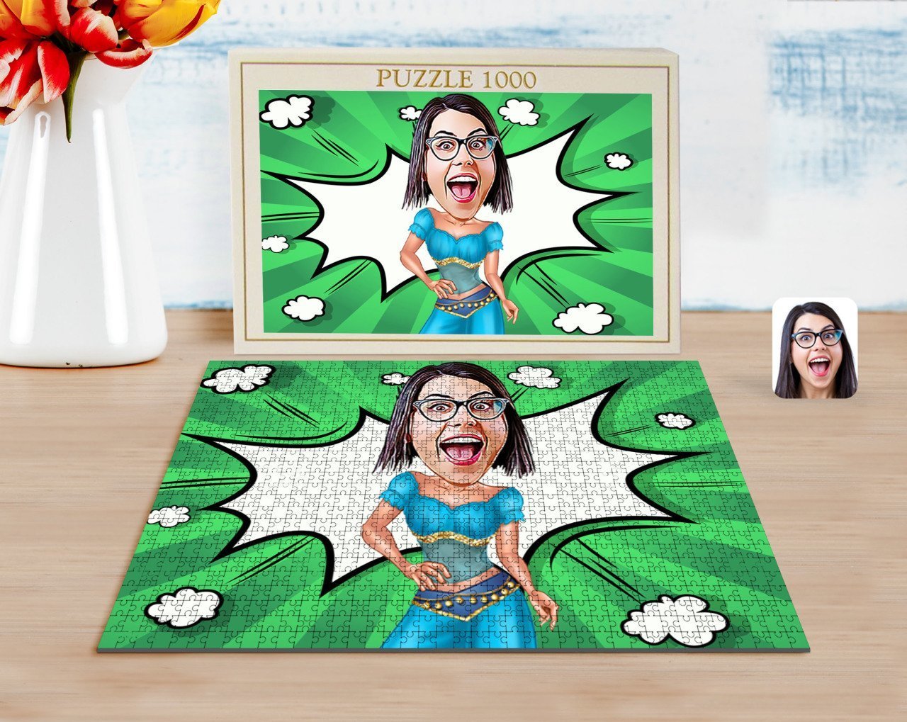 Kişiye Özel Oryantal Karikatürlü 1000 Parça Profesyonel Puzzle-1