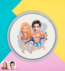 Kişiye Özel Sevgililer Karikatürlü Dev Boy Haribo Minis Kovası (10gx100adet) Model 8